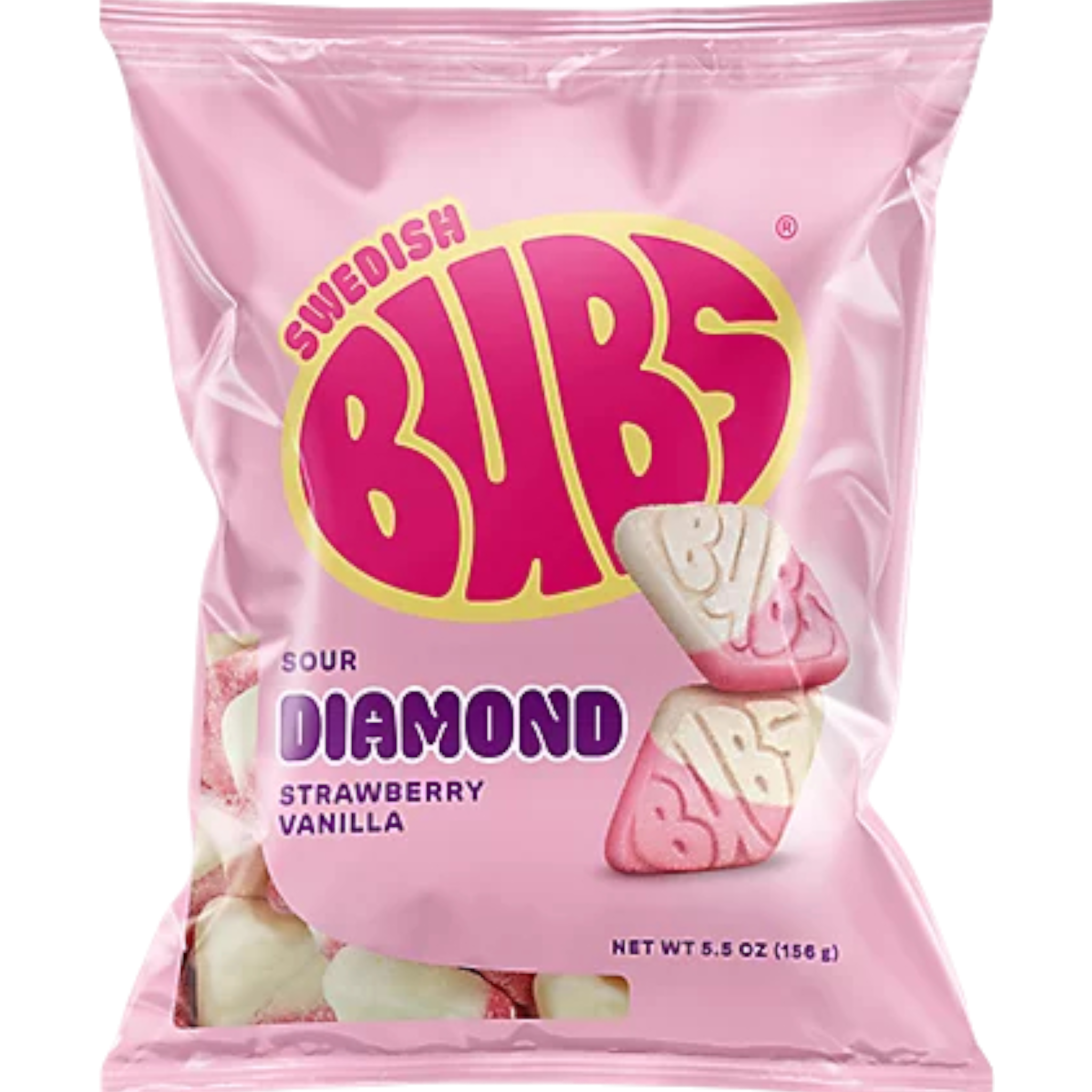 Bubs Sour Diamond Strawberry Vanilla Swedish Candy
